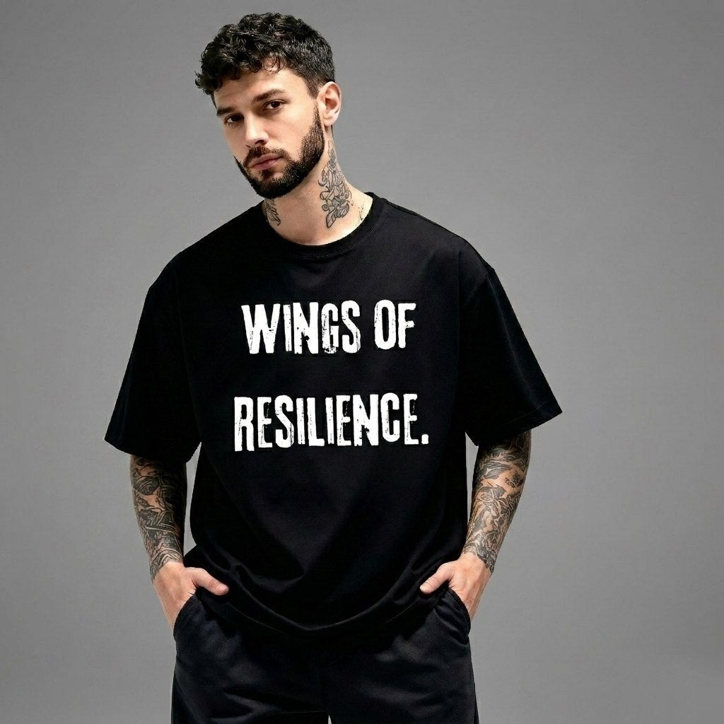 WINGS OF RESILIENCE | Unisex Terry Oversized Tee - Clobric Fashion